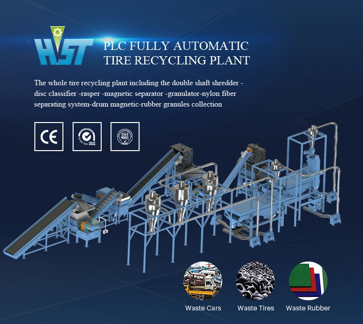 High Capacity Rubber Crumb Shredder Machine Waste Tire Recycling Equipment