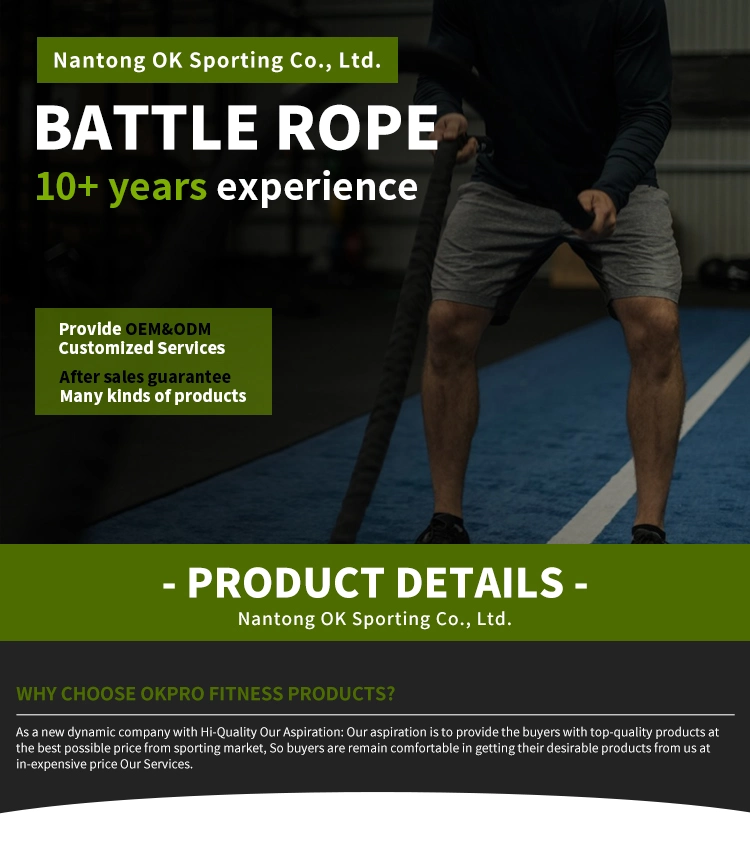 Okpro Strength Training Gym Fitness Battle Ropes with Nylon Strap